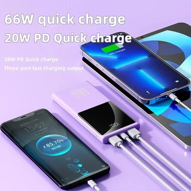 66W 50000mAh Large Capacity Power Bank Two-way Fast Charging Lightweight External Battery Portable For Mobile Phone PowerBank