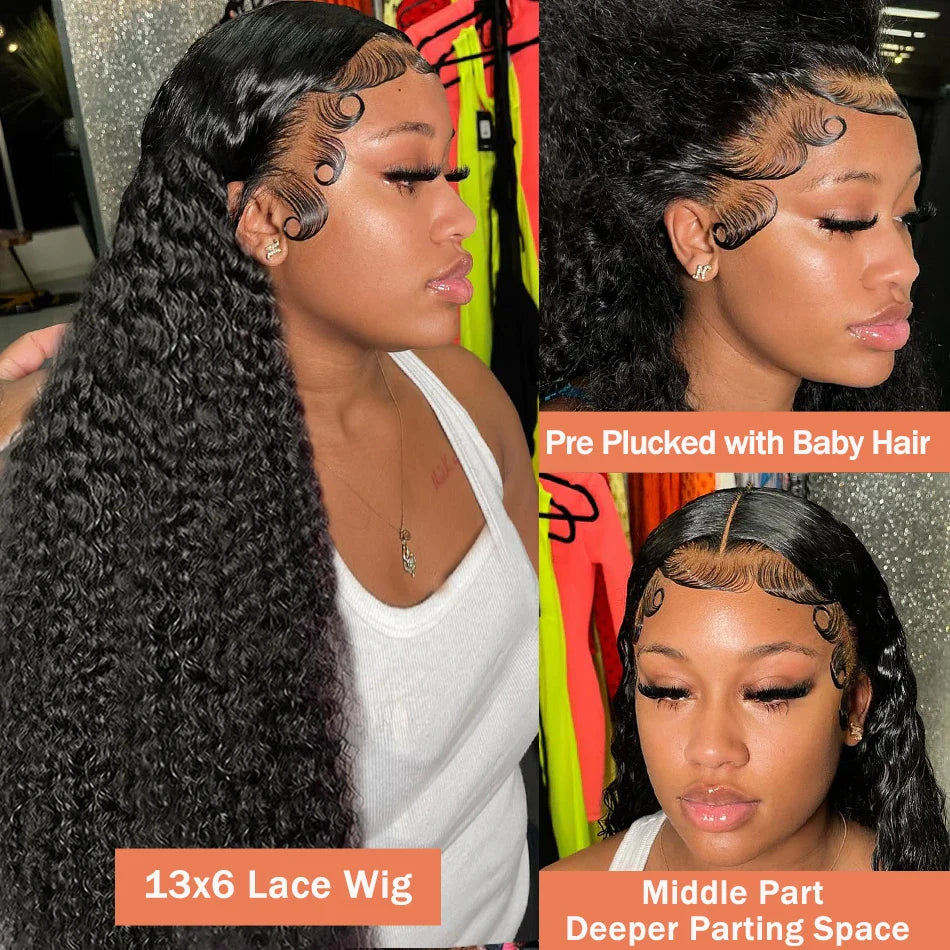 Wigirl 30 40 Inch Curly 13x4 13x6 Transparent Lace Front Human Hair Wigs Ready To Wear 5x5 Glueless Loose Deep Wave Frontal Wig