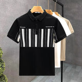 Korean Summer Men Striped Polo Shirts Streetwear Fashion Male Clothing Tees Basic Short Sleeve Casual Business Versatile Tops