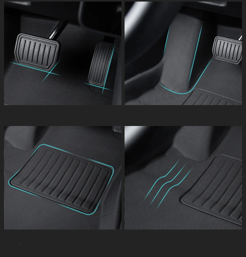 For Tesla Model 3 Y car waterproof non-slip floor mat TPE XPE modified car accessories 3Pc/Set Fully surrounded special foot pad