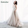 Gabriellar Exquisite Floral Print Pock Wedding Bridal Gowns V-neck Sleeveless Wedding Dress Vestido De Noiva Customer Made