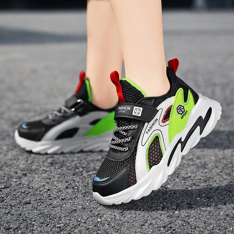 2024 Summer Kids Breathable Sneakers Mesh Lightweight Easy Walk Casual Sport Strap Athletic Running Shoes for Boys Girls