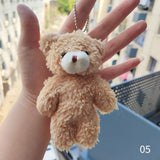 12cm Cute Bear Plush Keyring Pendant Soft Stuffed Plush Keychain Toy Backpack Pendant Birthday Gifts for Children