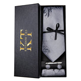 Hi-Tie Navy Plaid For Men Silk Woven Ties Solid Cravat Necktie Set Cufflinks Tie Clip Gift Box for Husband Male HB-1656