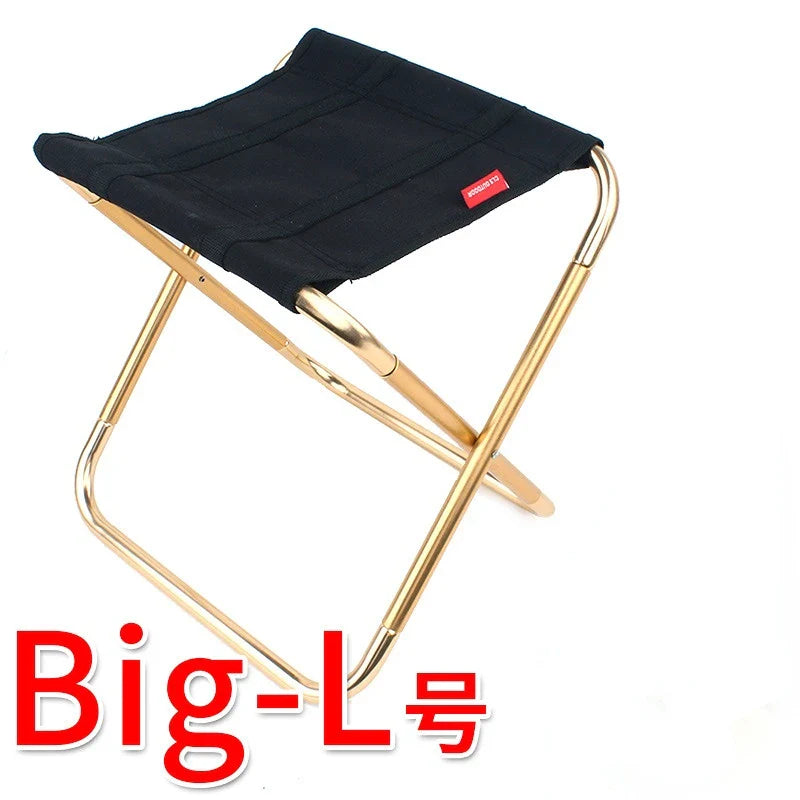 Folding Stool Large 7075 Aluminum Alloy Outdoor Portable Barbecue Fishing Folding Chair Camping Climbing Stool Portable Chair