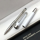 Luxury Msk-163 White Metal Ballpoint Pen Rollerball Pen Unique Reliefs Office School Writing Fountain Pens With MB Serial Number