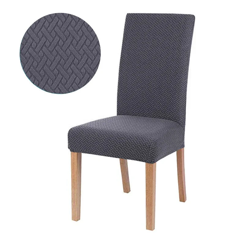 Elastic Dining Room Chair Cover Stretch Thick Jacquard Kitchen Chair Cover Slipcover for Dining Kitchen Hotel Wedding Banquet