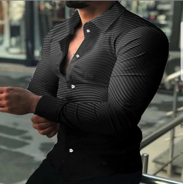 2023 Spring Autumn New Men's Cardigan 3D Printing Casual Long Sleeve Polo Shirt Men's Shirt Men Top