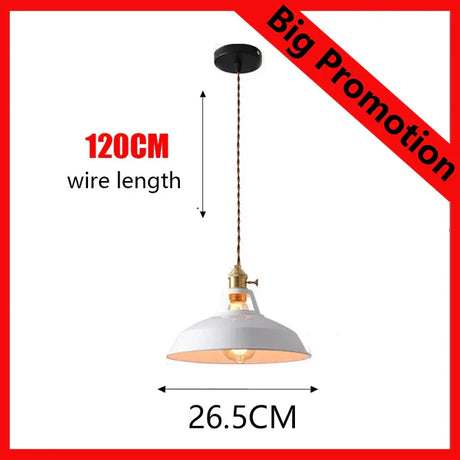 Pendant Light Retro Industrial Colorful Restaurant Kitchen Home Ceiling Lamp Vintage Hanging Light Lampshade Decorative Lamps