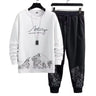 Pockets Jogging Suit Men's Mountain Print Casual Tracksuit Set with O-neck Sweatshirt Jogger Pants for Autumn Winter Men