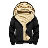 Winter Jacket Men Lambswool Warm Thicken Jackets Jogging Casual Zip Up Coat Men Sweatshirt Plush Lined Cardigan Hoodie