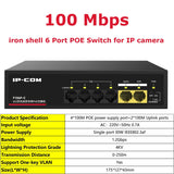 Gigabit POE Switch For IP Camera 6/10 Ports 1000M Network POE Standard RJ45 Hub LAN Injector CCTV NVR Security Surveillance IPC