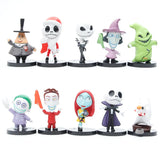 6-10pcs The Nightmare Before Christmas Jack Skellington PVC Action Figure Collection Model Bobble Dolls Toy For Children Gift