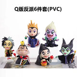 6.5-8cm Disney Fairy Tale Villain Figure Queen Cruella Maleficent Evil Witch Figurines Model Doll Birthday Gift Cute Decorations