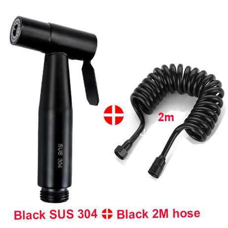 Handheld Bidet Sprayer Set 304 Stainless Steel Spray Gun Shower Handheld Toilet Bidet Faucet Sprayer Shower Nozzle Self Cleaning