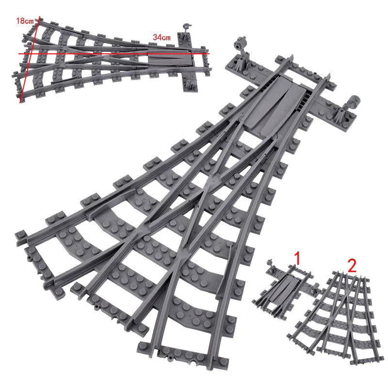 City Trains Train Rail Crossing Track Rails Soft Tracks Cruved Straight Railway Building Blocks Bricks DIY Toys For Children Boy