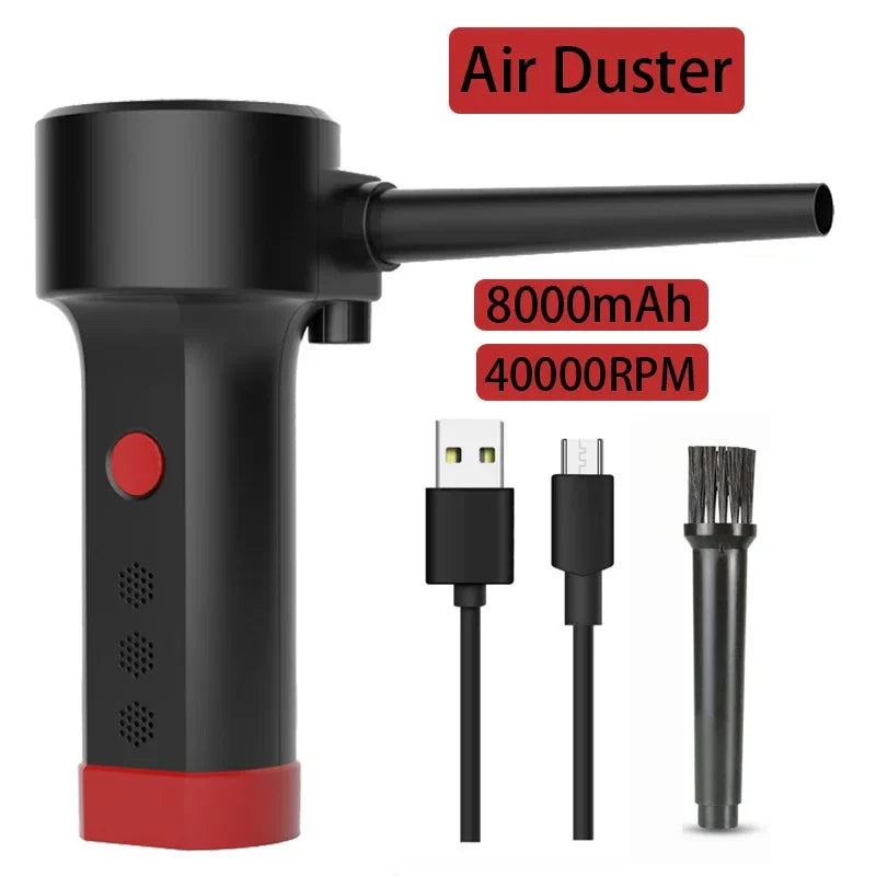 Newest Compressed Air Duster Electric Air Blower Computer Keyboard Cleaning,Handheld Cordless PC Duster Cleaner