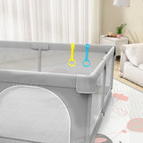 IMBABY Baby Playpens Light Gray Corralito for Baby Playground with Pull Ring Child Safety Barrier Fence Ball Box Game Playpen