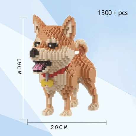 KNEW BUILT Squirrel Model Mini Building Blocks Children Learning Toys for Kid Boy Girl Black Cat Shiba Inu Corgi Pet Style Brick