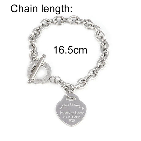 Heart Pendant Stainless Steel Bracelet Women Fashion 316L Bracelets With Beads Exquisite Natural Stone Chain Bracelets For Women