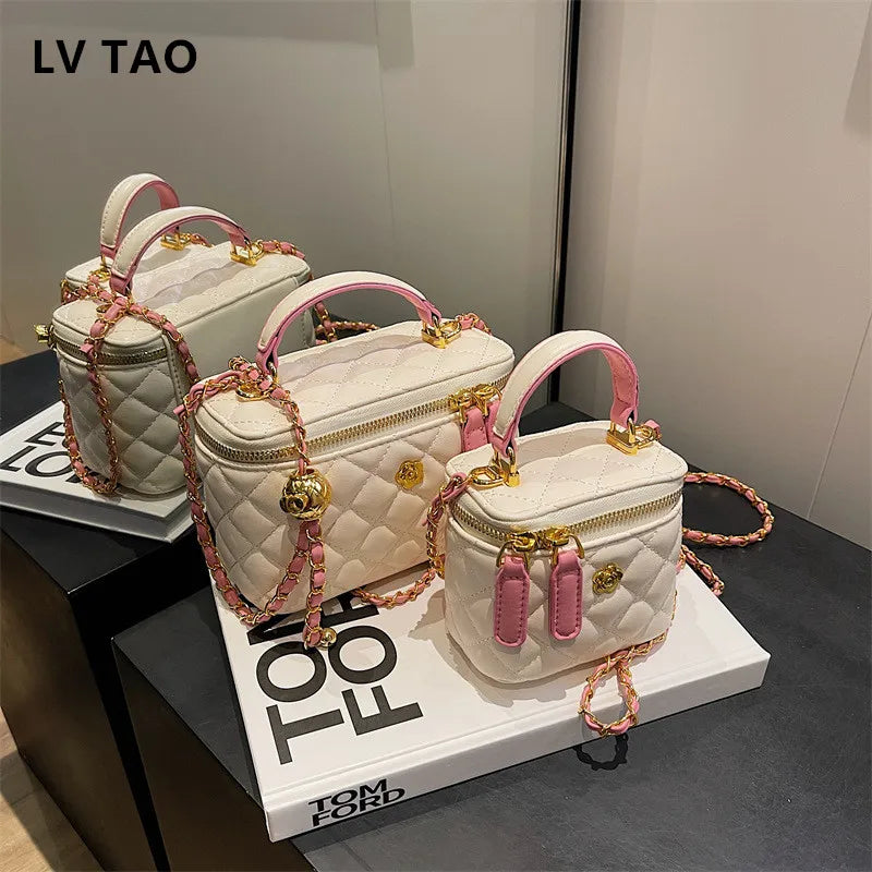 Trendy Checked Women High Quality Bag New Fashion Chain Crossbody Bags Ladies Handbags Purses Small High Fashion Shoulder Bags