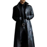 2023 New Men Lapel Goth Punk Black Long Coat Winter Leather Long Jacket Goth Coat Dark Knight Cool Cape Coat Trench Coat