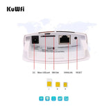 KuWFi 4g Outdoor Wifi Router With Sim Card Slot 150Mbps CAT4 LTE Routers All Weather Wifi Outside Booster Extender for IP Camera