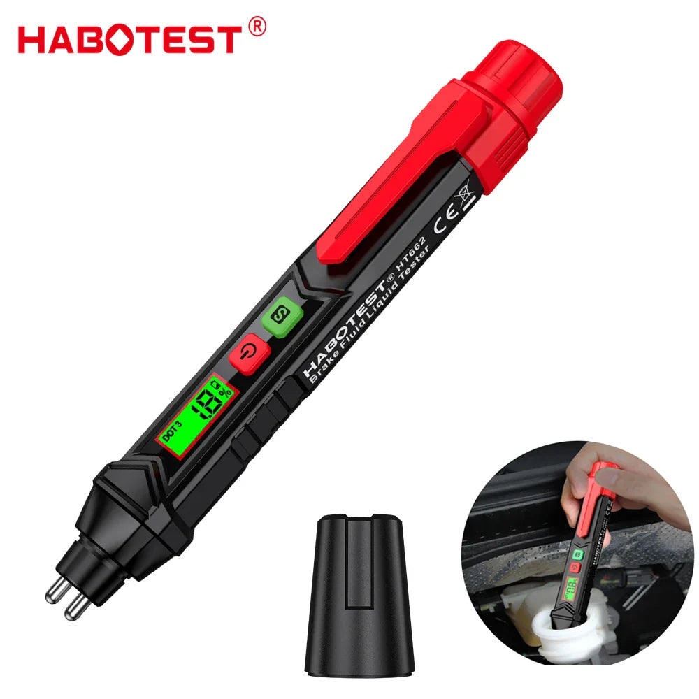 Car Brake Fluid Moisture Meter Liquid Oil Tester Analyzer For DOT3/DOT4/DOT5.1 Brake oil Quality Check Pen Sound Light Alarm