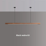 Nordic Wood Pendant Lights LED Modern Hanging Lamps for Dining Living Room Kitchen Office Shop Long Strip Celling Lamp