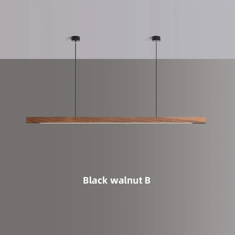 Nordic Wood Pendant Lights LED Modern Hanging Lamps for Dining Living Room Kitchen Office Shop Long Strip Celling Lamp