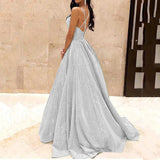 Fall Dresses For Women 2024 Spaghetti Strap Sleeveless Glitter Sequin Big Swing Formal Dresses Elegant Party Evening Dress