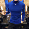 Autumn Mens Turteneck Sweatshirt Warm Solid Color Slim Men's Casual Pullover Sweater Men Winter Clothing