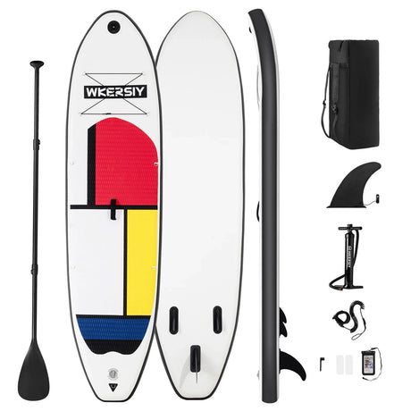 Inflatable Stand Up Paddle Board Non-Slip SUP Board Water SurfBoard Accessories Set with Air Pump Carry Bag Leash Standing Boat