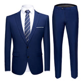 Jacket + Pants 2 Pieces Set / 2023 Fashion New Men's Casual Boutique Business Dress Wedding Groom Suit Coat Blazers Trousers