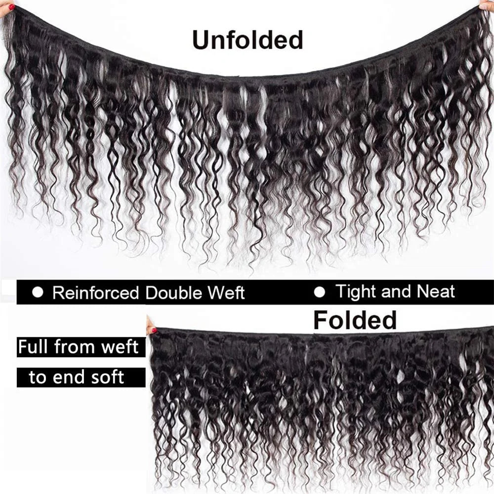 Brazilian Human Hair Bundles Water Wave Hair Weave Bundles Brazilian Curly Deep Wave Hair Bundles Remy Human Hair Extensions