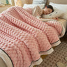 Winter Warm Blanket Skin-Friendly Bedspread Solid Striped Throw Blankets Sofa Air Conditioning Blanket For Bedroom