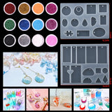 16 Styles Epoxy Casting Molds Set Silicone UV Casting Tools Kits Resin Casting Molds For Jewelry Making DIY Earring Findings