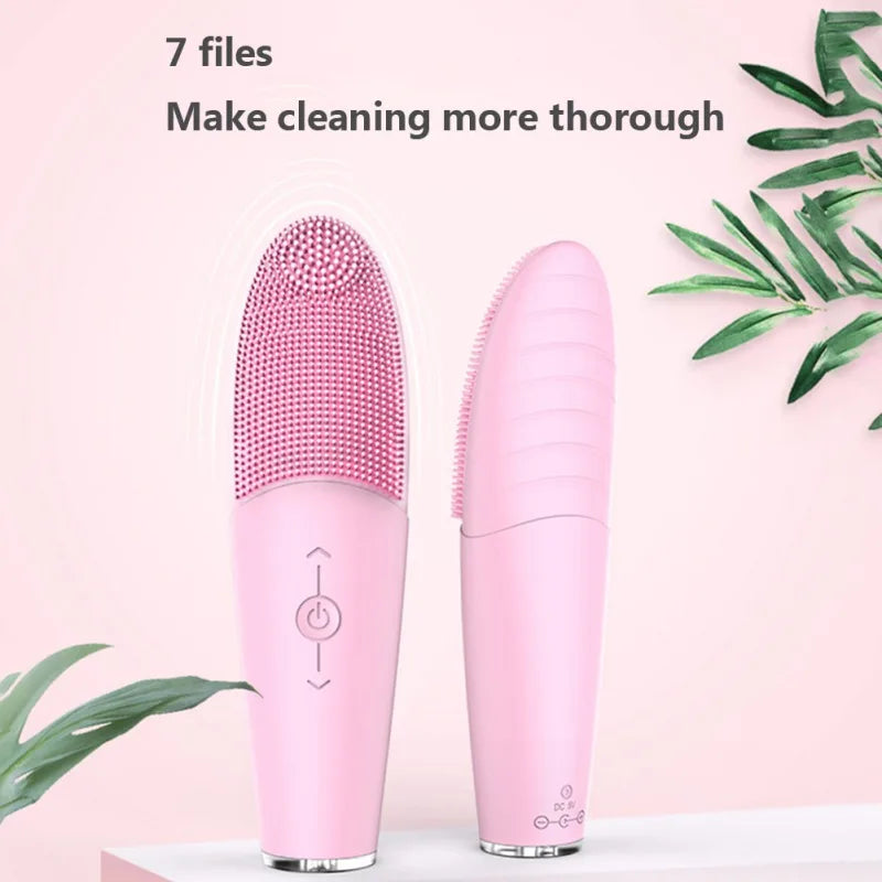 Silicone Face Washing Machine Ultrasonic Vibration Waterproof Facial Cleansing Brush Face Washing Product Beauty Skin Care Tool