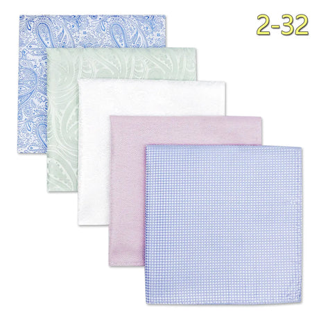 5 Pieces Colorful Assorted Mens Pocket Square Silk Classic Handkerchief Set Gift