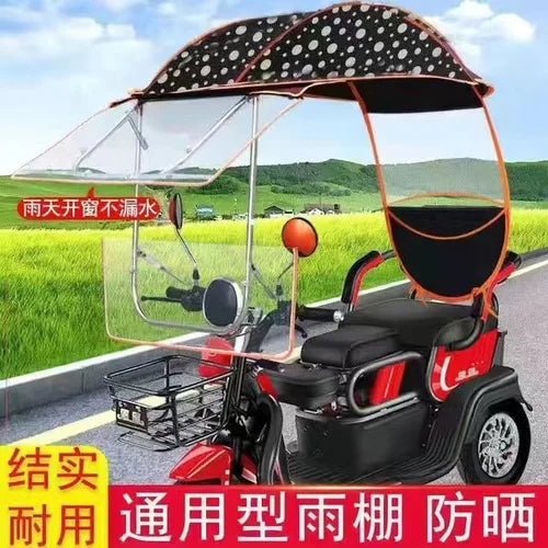 Electric vehicle canopy tricycle fully enclosed windshield rain proof car canopy sun protection sun shading motorcycle raincoat