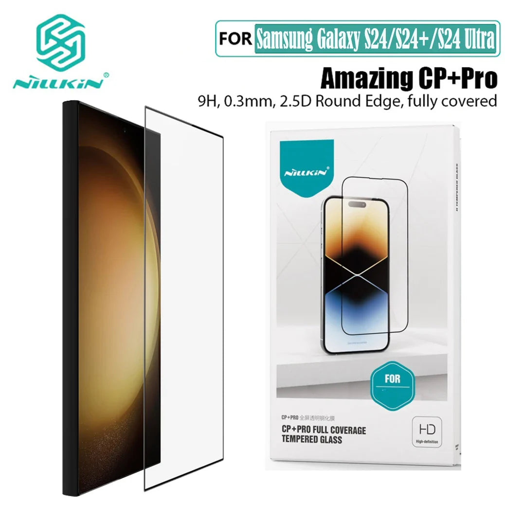 Nillkin For Samsung Galaxy S24 Ultra Tempered Glass Amazing CP+PRO Full Glue Fully Screen Protector For Samsung S24 S24+ Plus