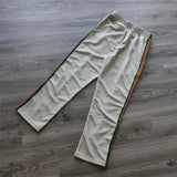 New style  Purple Stripe Needles Sweatpants Men Women White Embroidered Butterfly Awge Needles Drawstring Track Pants