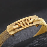 Featured Premium 316l Stainless Steel Hip Hop Creative Hollow Men's Bangle Brace