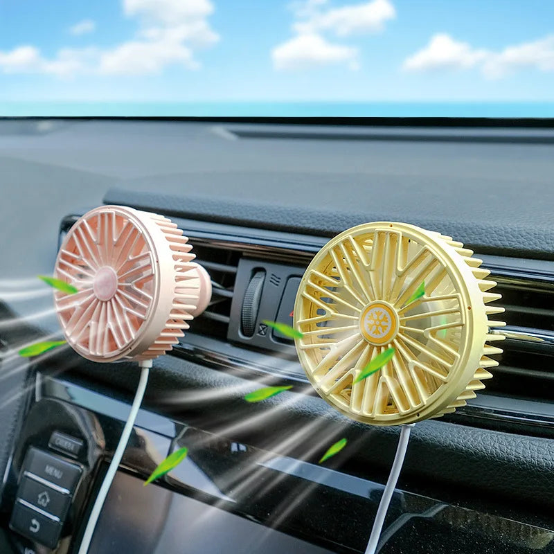 Car Fan USB Fan Air Outlet Lighting LED Creative Car Car Accessories Three-speed Mini Convenient Fan Car Electrical Appliances