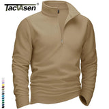 TACVASEN Quarter-Zip Pullover Tops Mens Turtleneck Fleece Sweatshirts Casual Warm Sweater Athletic Running Sports Hoodie Shirts