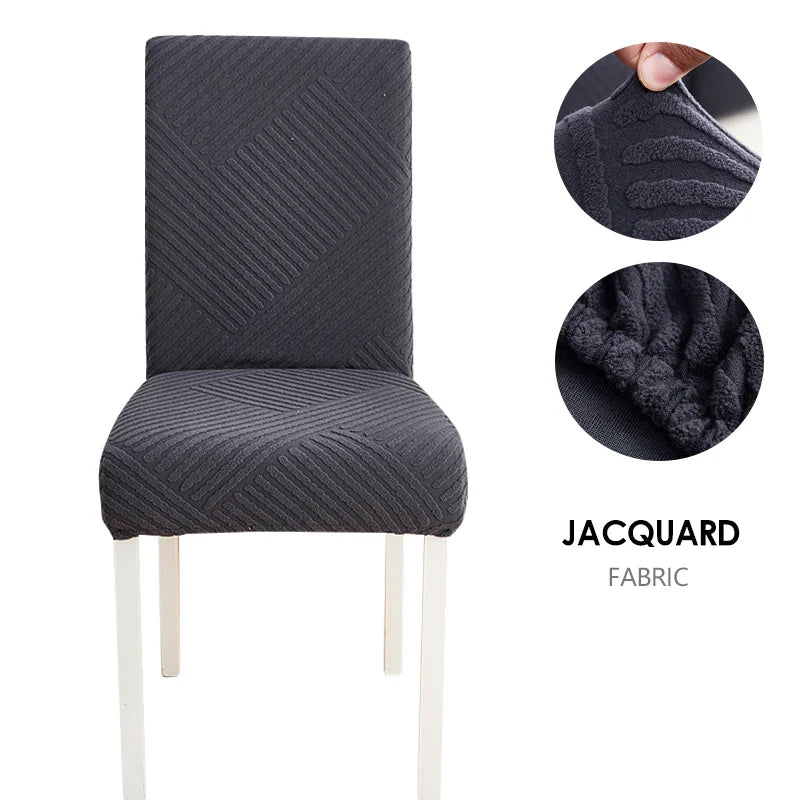 Jacquard Fabric Chair Cover Universal Size Chair Covers for Dining Room Wedding Office Banquet Seat Slipcovers Home Decor 1PC