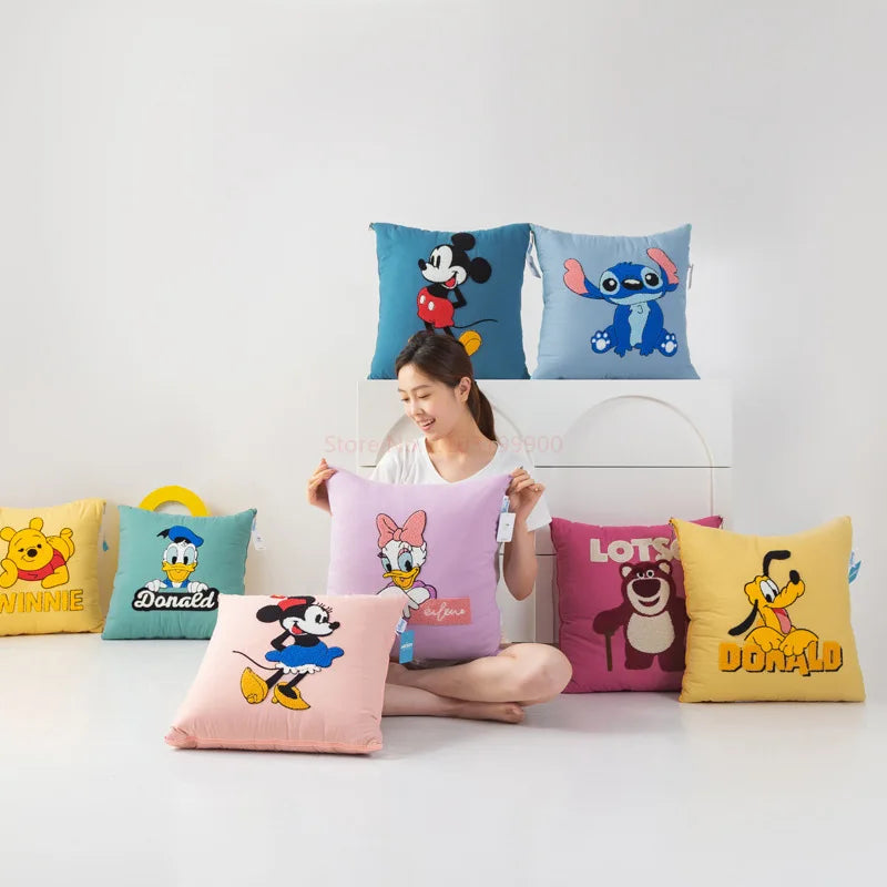 Disney Mickey Mouse Pillow Is Dual-purpose Car Sofa Lunch Break Cushion Two-in-one Office Cartoon Pillow Animation Derivatives