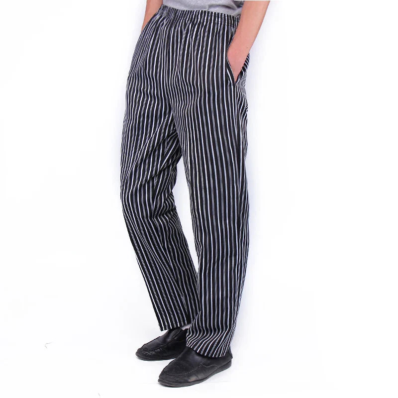 Unisex Chef Uniform Hotel Restaurant Cook Pants BBQ Catering Elastic Trousers Quality Zebra Pants Kitchen Cooker Work Pants