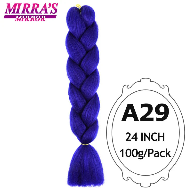 Jumbo Braiding Hair Extensions 24inch Ombre Hair For Braids 5Pcs Box Braid Yaki Texture Synthetic Fiber Fake Hair Mirra’s Mirror