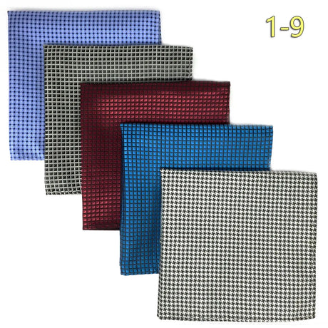 5 Pieces Assorted Mens Pocket Square Silk Handkerchief Set Colorful Large Accessories Gift Party